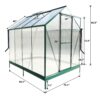 6.3'x8.2'x7' Polycarbonate Greenhouse, Heavy Duty Outdoor Aluminum Walk-In Green House Kit With Rain Gutter, Vent And Door For Backyard Garden - Green - Image 27