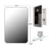 Recessed Metal Framed Medicine Cabinet With Mirror And Adjustable Shelves Wall Mirror With Storage For Bathroom - White - Image 9