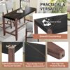 Counter Height Bar Table, Faux Marble Dining Table For Kitchen, Living Room, Or Balcony - Black - Image 3
