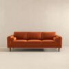 Amber - Mid-Century Modern Luxury Modern Velvet Sofa - Brown / Burnt Orange - Image 2