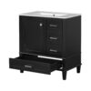 Bathroom Vanity, Modern Bathroom Cabinet With Sink Combo Set, Bathroom Storage Cabinet With A Soft Closing Door And 3 Drawers, Solid Wood Frame - Black - Image 15
