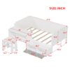 Twin Size Daybed With Storage Shelves And Lockers, Multi Functional Bed With Study Desk And Matching Stool - White - Image 16