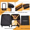 3 Piece Luggage Sets Lightweight Suitcase With Two Hooks, Spinner Wheels, Tsa Lock, (20/24/28) - Orange - Image 4
