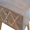 Inlay - Geo Brass Bedside Table - Chestnut - Image 6