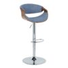 Curvo - Mid-Century Modern Adjustable Barstool With Swivel (Set of 2) - Walnut / Blue - Image 2