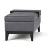 Oregon - Storage Ottoman Bench With Tray - Stone Gray - Image 4
