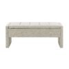 Modern Bed End Bench With Storage, Upholstered Large Foot Rest Stool, Comfy Window Vanity Bench For Living Room, Dorm, Coffee Table, Linen - Light Gray - Image 4