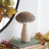 Mushroom Holiday Ornament, For Harvest Festival Fall Festival & Thanksgiving Table Decorations (Set of 2) - Beige / Light Brown - Image 4