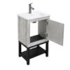 Modern Freestanding Bathroom Vanity With Ceramic Sink, Hot And Cold Faucet, 1 Door Cabinet & Open Iron Shelf, Magnesium Oxide And Iron Frame - White - Image 12