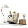 Adjustable Swivel Lounge Chair With 360 Degree Rotating Seat And Headrest Support, Leisure Chair Deck Chair Game Chair For Living Room - Beige - Image 8