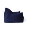 Allea - Velveteen Armrest Bean Bag Chair - Navy Blue - Image 6
