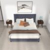Donald - Mid-Century Modern Velvet Platform Bed King - Gray - Image 12