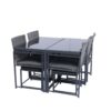 9 Pieces Patio Dining Sets Outdoor Space Saving Rattan Chairs With Glass Table Top Wicker And Cushion - Dark Gray - Image 10