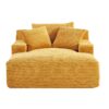 Cloudline - Oversized Chaise Lounge Chair In Soft Corduroy, Modern Comfy Couch With Full Foam Cushioning, Cozy Sleeper Sofabed For Living Room - Yellow - Image 2