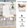 Modern Light Luxury Dining Chair (Set of 2) Upholstery With Electroplated Legs - White - Image 4