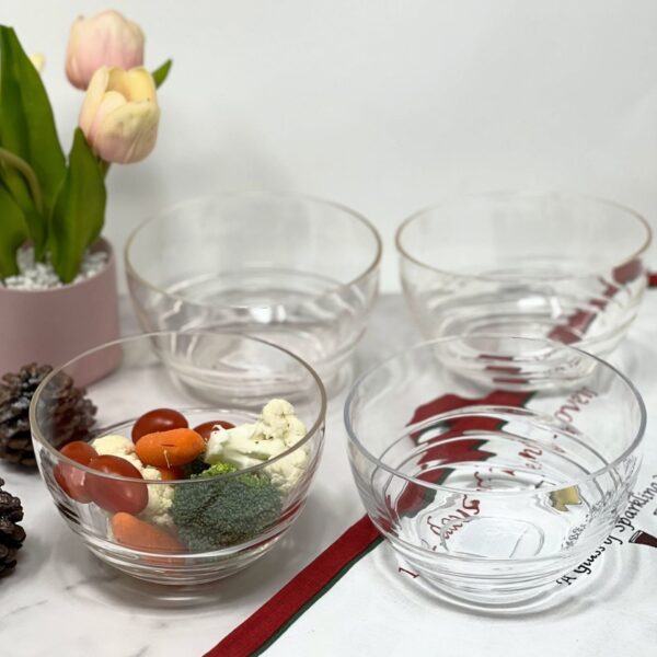 Swirl Acrylic Serving Bowls Unbreakable Small Plastic Bowls For Soup Salad Cereal Bpa Free - Clear