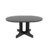 Dining Table For Farmhouse Kitchen Expandable Oval Table Top With Removable Leaf Trestle X Shaped Base - Black - Image 17