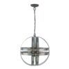 4 Light Galvanized Chandelier, Hanging Light Fixture With Adjustable Chain For Kitchen, Bulb Not Included - Gray - Image 3