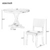 5 Piece Retro Round Dining Table Set With Curved Trestle Style Table Legs And 4 Upholstered Chairs For Dining Room - Taupe - Image 4