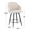 Dahlia - Contemporary Fixed Height Counter Stool With Round Footrest (Set of 2) - Black - Image 9