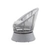 Modern Swivel Wicker Lounge Chair Set With Rattan And Iron Frame, Stylish Round Design For Indoor Or Outdoor Relaxation - Silver Gray - Image 5