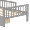 Twin Size Bed With Headboard Storage Rack, 2 Under Bed Drawers, 3 - Side Guardrails For Safety And Security - Gray - Image 15