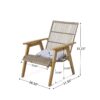 Acacia Wood Cape Woven Wicker Large Lounge Chair With Pillow For Patio, Deck, Yard, Lawn And Garden Seating Wicker (Set of 2) - Teak - Image 3