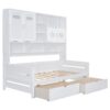 Twin Size Daybed With 2 Drawers And All In One Cabinet And Shelf - White - Image 9