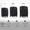 Softside Luggage Expandable 3 Piece Set Suitcase Upright Spinner Softshell Lightweight Luggage Travel Set - Black - Image 4