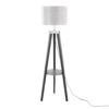Compass - Mid-Century Modern Floor Lamp With Shelf - Black / Silver / Gray - Image 5