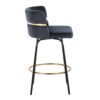 Cinch - Contemporary Fixed Height Counter Stool With Swivel With Round Footrest (Set of 2) - Black - Image 3