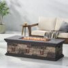 Contemporary Rectangle Fire Pit 50, 000 Btu Magnesium Oxide - Stone Gray - Image 2