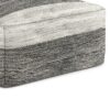 Mathis - Square Woven Outdoor / Indoor Pouf - Gray / White - Image 4