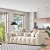 Alana - Tufted Sofa - Ivory / White - Image 4