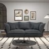 Modern Comfy Upholstered Sofa Cloud Couch, Deep Seat Couches With Multiple Large Soft Pillows, Convertible Deep Seat Chaise Langue For Living Room - Gray - Image 2