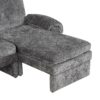 Convertible Futon Sofa Bed Futon Sofa Couch With An Adjustable Backrest, A Reversible Chaise Lounge And 2 Removable Armrest Pillows For Living Room - Gray - Image 27