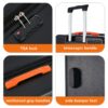 Contrast Color 3 Piece Luggage Set Hardside Spinner Suitcase With Tsa Lock 20" 24' 28" Available - Black - Image 5