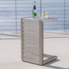 Aluminum Outdoor Side Table, C Shaped End Table, Outside Small Table For Patio - Silver - Image 7