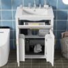 Bathroom Vanity Combo With Ceramic Sink, Luxurious Space-Saving Vanity, 2 Soft-Close Doors - Gold / White - Image 8