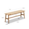 Woven Design Dining Bench For Dining Room, Bedroom - Natural Oak - Image 9