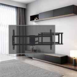 Full Motion TV Wall Mount Bracket For 40 120" TV Dual Arm Tilt & Swivel Vesa 800 X 400 Mm 132 Lbs Load - Black