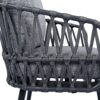 4 Piece Outdoor Patio Furniture Set, Metal Chairs With Woven Rope U Shaped Backrest, Outdoor Conversation Set With Thick Cushions And Coffee Table For Garden, Poolside, Balcony - Black / Gray - Image 23