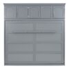 Full Size Murphy Wall Bed With Top Cabinets Space Saving - Gray - Image 15