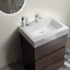 Alice - 24" Bathroom Vanity With Sink, Large Storage Freestanding Bathroom Vanity For Modern Bathroom, One-Piece Sink Basin Without Drain And Faucet - White / Walnut - Image 3