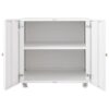 Metal Printer Stand With Storage Mobile Printer Tables For Small Spaces With Door Adjustable Shelf File Cabinet On Wheels For Home Office - White - Image 12