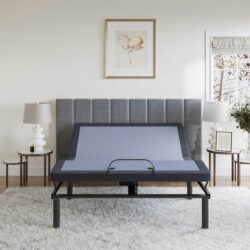 Bt2500 - California King Adjustable Bed Base With Full-Range Positions Adjustment - Blue / Gray