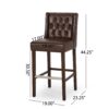 Modern Minimalist Metal Leg Bar Stool - Dark Brown - Image 3