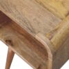 Mini Curved Open Bedside Table - Brown Oak - Image 7