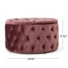 Modern Glam Ottoman With Button Tufted Diamond Stitch - Blush - Image 5