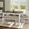 Velvety - 6 Piece Gathering Dining Set - Brown / White - Image 6